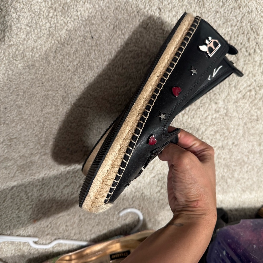 Karl Lagerfeld Black and White Espadrilles with Red Accents - Picture 2 of 2